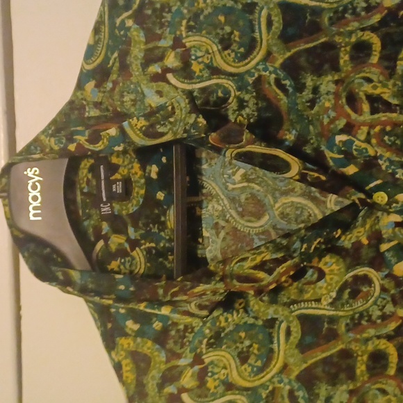 Mens INC Green Paisley Shirt. Sz XXL - Picture 3 of 4
